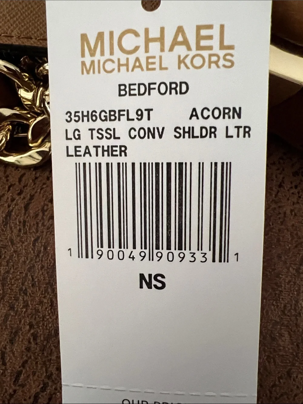 Michael Kors Cognac Pebbled Leather Crossbody with Tassel